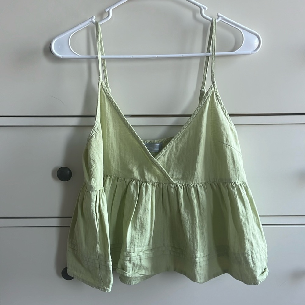 Lizard Thicket Linen peplum top